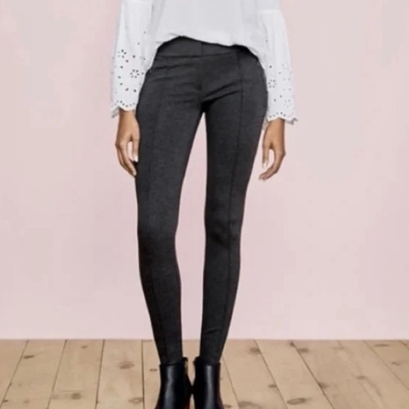 Loft Ponte Knit Front Seam Skinny Pants Gray Size 2 - Picture 2 of 7